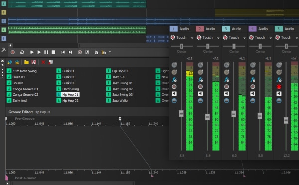 Establece primero el groove con la producción de audio multipista