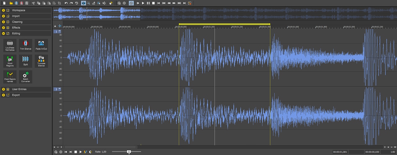 Diseñado para la edición de audio profesional
