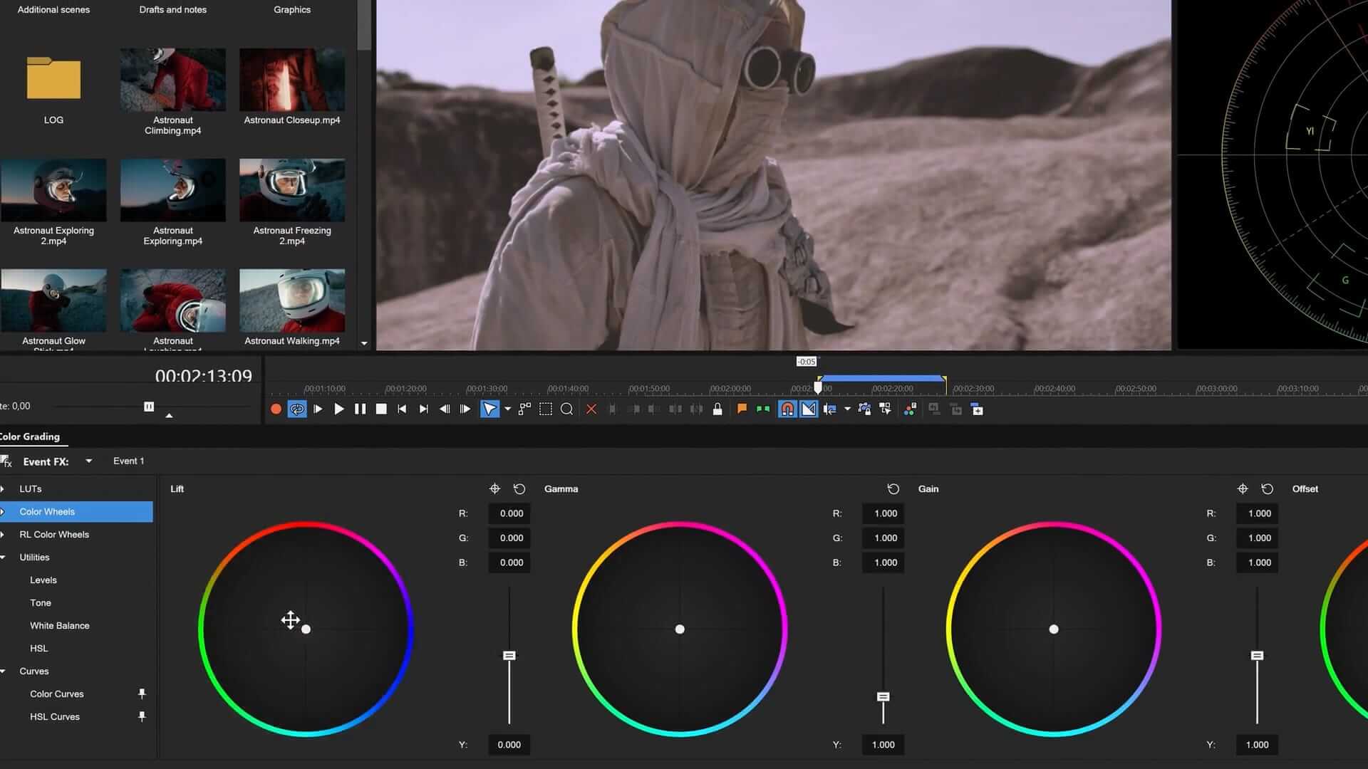 Fully-integrated color grading